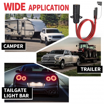 ELFCULB 7 Way Trailer Plug to SAE Cable,10AWG 7 Pin Trailer Plug to SAE Connector for RV Truck Trailer(10FT)
