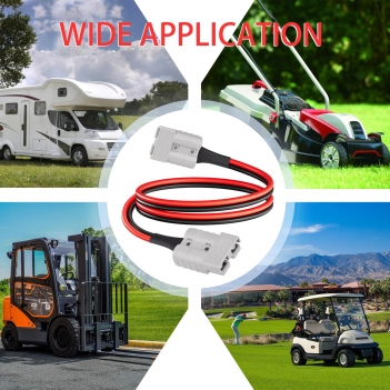ELFCULB Anderson Connector Cable,10AWG 2FT 50Amp Anderson Battery Quick Connect Cable for Forklift Recovery Winch Boat Towing