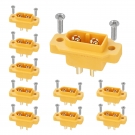 ELFCULB 10pcs Amass XT60E Male Connectors, Gold Plated for Drones FPV RC Battery/Planes/UAVs, Drone Lipo Plug Adapter (Yellow)