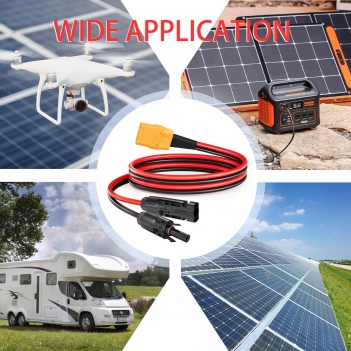 ELFCULB XT90 Solar Cable,10AWG 2FT XT90 Female to Solar Panel Connector Cable for Solar Panel Portable Power Station