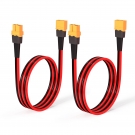 ELFCULB 10AWG 2FT XT60 Extension Cable, XT60 Female to Male Connector for RC Battery Portable Power Station Solar Panel(2 Pieces)