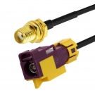 Waterproof Fakra D Female to SMA Bulkhead Female 30CM LMR100 Cable