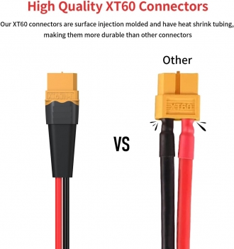 ELFCULB XT60 to O Ring Terminal Cable, 12AWG XT60 Female to O Ring Connector Cable with Tinned Pure Wire for RC Battery Solar Portable Power Power Station and Solar Panel(5FT)