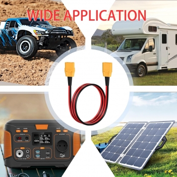 ELFCULB XT90 Connectors Cable,10AWG XT90 Male to Female Extension Cable for RC Battery Solar Portable Power Power Station and Solar Panel(2FT)