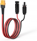 ELFCULB 12AWG 2FT XT60 Solar Cable XT60 Extension Cable Solar Panel Connector to XT60 Connector for Portable Power Station (2FT)
