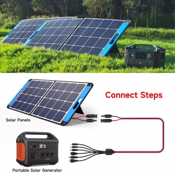 ELFCULB 6-in-1 Solar Panel Connector Kit, 12AWG Solar to XT60, Anderson, DC7909, DC6530, DC35135, DC5521 Connector Cable for Portable Station Solar Panel Generator(10FT)