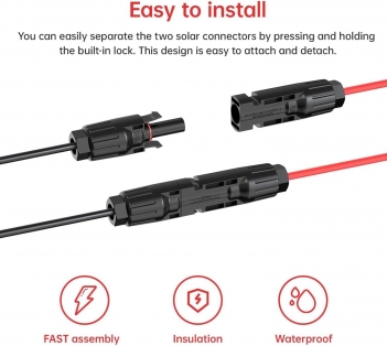 ELFCULB 10AWG 6FT Solar to XT60i Cable 2 6 10 25 35 50 75 100FT Solar Connector to XT60i Adapter Cable for Portable Power Station (6FT)