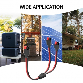 ELFCULB Anderson Y Splitter Cable,12AWG Solar Charging Splitter Cable Solar Panel Extension Cable for Solar Generator Power Station(1FT)