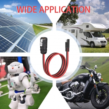 ELFCULB 2 Pin Power Industrial Circular Connector 10AWG Furion Solar Plug to SAE Connector with SAE Reverse Adapter for RV Solar Ports Solar Panel Suitcase(2FT)