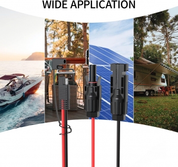 ELFCULB 10AWG 10FT Solar Connector to SAE Adapter  SAE Solar Panel Extension Cable with SAE Polarity Reverse Adapter for Solar Panels Car Battery Charger Kit