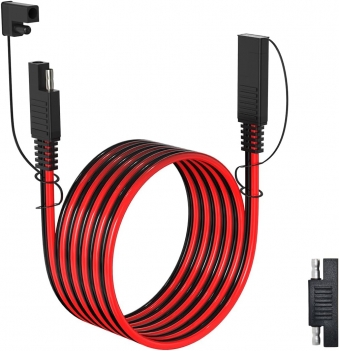 ELFCULB 16AWG 10FT SAE Extension Cable Quick Disconnect Wire Harness with SAE Connector for Automotive RV Battery Solar Panel