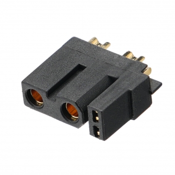 ELFCULB 10pcs Amass XT30U (2+2) Upgrade Female Connectors, Drone FPV Lipo Battery Connectors, Gold Plated for RC UAV Robots (Black)