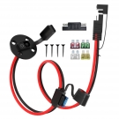 ELFCULB 10AWG 2FT Power SAE Socket Sidewall Port to SAE Connecters Extension Cable, with 10A 15A 20A 25A 30A Fuse, Reverse Adapter Quick Disconnect Weatherproof, for Solar Panel, Motorcycle, Car