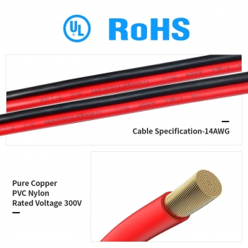 ELFCULB DC 8mm Female to SAE Connector Adapter,14AWG 2FT SAE Extension Cable with DC 55mm*25mm Female Adapter and Polarity Reverse AdapterCompatible for Solar Panel Portable Power Station