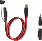 ELFCULB SAE Connector to DC8mm Male Adapter 14 AWG Extension Cable with DC 55mm*25mm Adapter and Polarity Reverse Adapter for Solar Panel Portable Power Station(2FT)