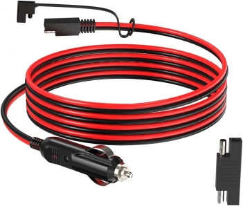 ELFCULB 14AWG SAE to Car Cigarette Lighter 12V Cigarette Lighter Male Plug to SAE Connector Extension Cable with SAE Polarity Reverse Adapter(5FT)