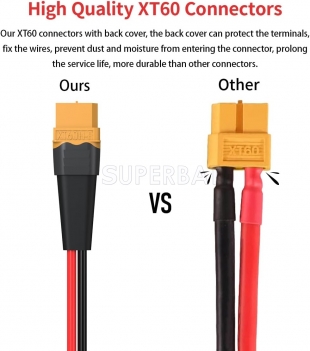 ELFCULB XT60 to XT90 Adapter Cable, 12AWG 0.5FT XT60 Male and Female to XT90 Connector Cable for RC Lipo Battery FPV Racing Drone Portable Power Station(2 Pairs)