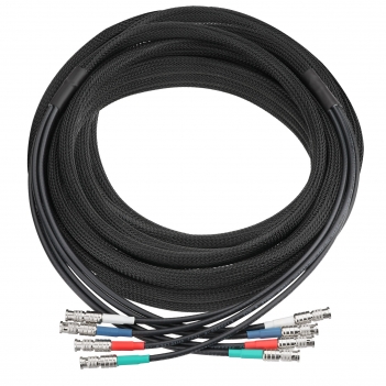 4-Channel 30FT HD-BNC Male to HD-BNC Male Belden 1855A 6G SDI Cable Micro-BNC Cable with Braided Sleeve Color Coded Compatible with CoaXPress CXP-6 for Industrial Machine Vision