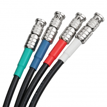 4-Channel 10FT HD-BNC Male to HD-BNC Male Belden 1855A 6G SDI Cable Micro-BNC Cable with Braided Sleeve Color Coded Compatible with CoaXPress CXP-6 for Industrial Machine Vision