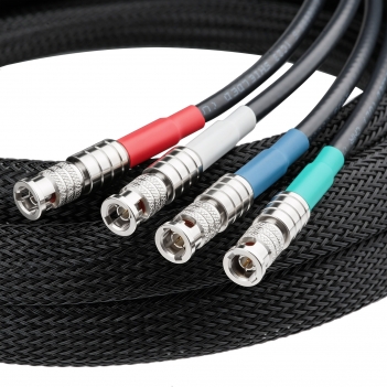4-Channel 30FT HD-BNC Male to HD-BNC Male Belden 1855A 6G SDI Cable Micro-BNC Cable with Braided Sleeve Color Coded Compatible with CoaXPress CXP-6 for Industrial Machine Vision