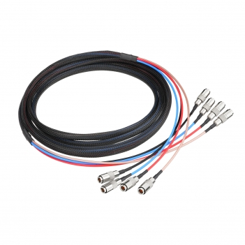 4-Channel 10FT DIN1.0/2.3 Male to DIN1.0/2.3 Male RG179 3G SDI Cable with Braided Sleeve Color Coded Compatible with CoaXPress for Industrial Machine Vision