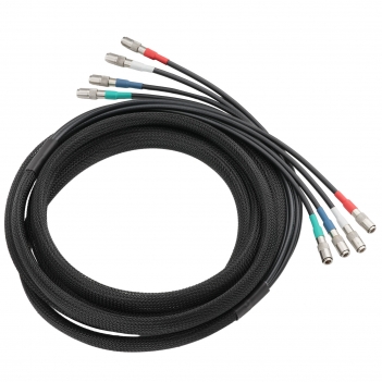 4-Channel 20FT/6.1Meters DIN1.0/2.3 Male to DIN1.0/2.3 Male Belden 1855A 6G SDI Cable with Braided Sleeve Color Coded Compatible with CoaXPress CXP-6 for Industrial Machine Vision