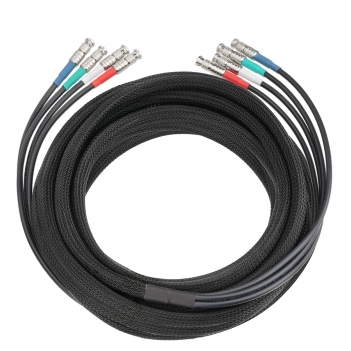 4-Channel 30FT HD-BNC Male to HD-BNC Male Belden 1855A 6G SDI Cable Micro-BNC Cable with Braided Sleeve Color Coded Compatible with CoaXPress CXP-6 for Industrial Machine Vision