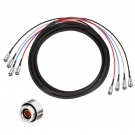 4-Channel 10FT DIN1.0/2.3 Male to DIN1.0/2.3 Male RG179 3G SDI Cable with Braided Sleeve Color Coded Compatible with CoaXPress for Industrial Machine Vision