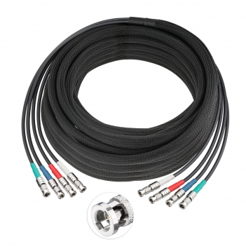 4-Channel 30FT HD-BNC Male to HD-BNC Male Belden 1855A 6G SDI Cable Micro-BNC Cable with Braided Sleeve Color Coded Compatible with CoaXPress CXP-6 for Industrial Machine Vision