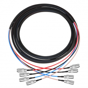 4-Channel 10FT DIN1.0/2.3 Male to DIN1.0/2.3 Male RG179 3G SDI Cable with Braided Sleeve Color Coded Compatible with CoaXPress for Industrial Machine Vision