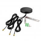 3-in-1 Combination WiFi & Dual 4G LTE Puck Antenna, IP67 Waterproof Omnidirectional MIMO Antenna with 3x 3M (10FT) RG174 Cables, SMA Male & RP-SMA Male Connectors, with L-Bracket for Industrial Router, Fleet Vehicle & Gateway