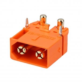 XT60IPW-M XT60I-PW Plug Male Connector PCB Mount Connector 35A 80V;XT60i 2-Pin Through-Hole Solder Plug, Gold-Plated Brass Contacts, PA UL94 V-0, for RC Drone LiPo Battery ESC Power Board DIY