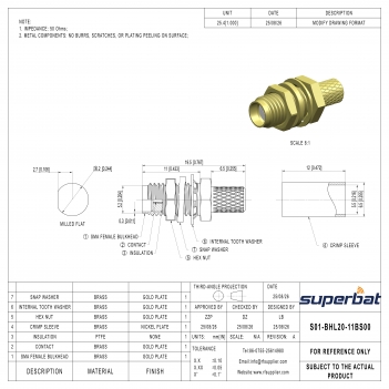 SMA Female Bulkhead Jack Connector Straight Crimp for LMR-200 Cable