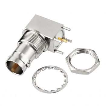 75 Ohm BNC Right Angle Bulkhead PCB Mount Jack Connector