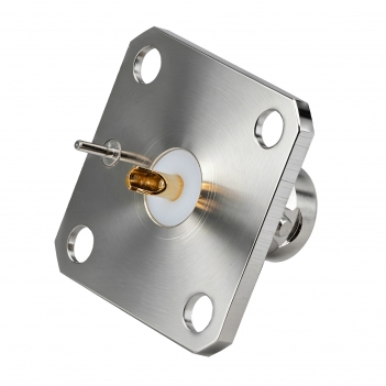 BNC Jack Female Connector Straight 4 Hole Flange Solder