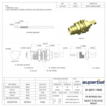 SMA Female Jack Bulkhead Solder Straight Connector for 1.37mm Cable
