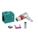 IP67 Waterproof FAKRA Z Female Right Angle Connector for RG316 RG174 Cable, Water Blue Universal Keying, 50 Ohm RF Coaxial Crimp/Solder Automotive Plug