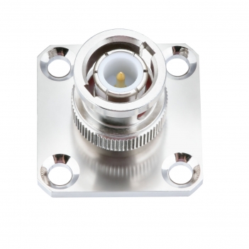 BNC Plug Male Connector Straight 4 Hole Flange Solder