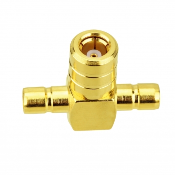SMB Female to SMB Male T Adapter 3 Way RF Coax Splitter Triple-Tee SMB Jack to SMB Plug RF Coaxial Adapter, 3-Port Splitter Combiner