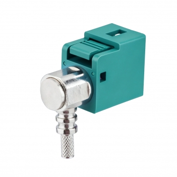 IP67 Waterproof FAKRA Z Female Right Angle Connector for RG316 RG174 Cable, Water Blue Universal Keying, 50 Ohm RF Coaxial Crimp/Solder Automotive Plug